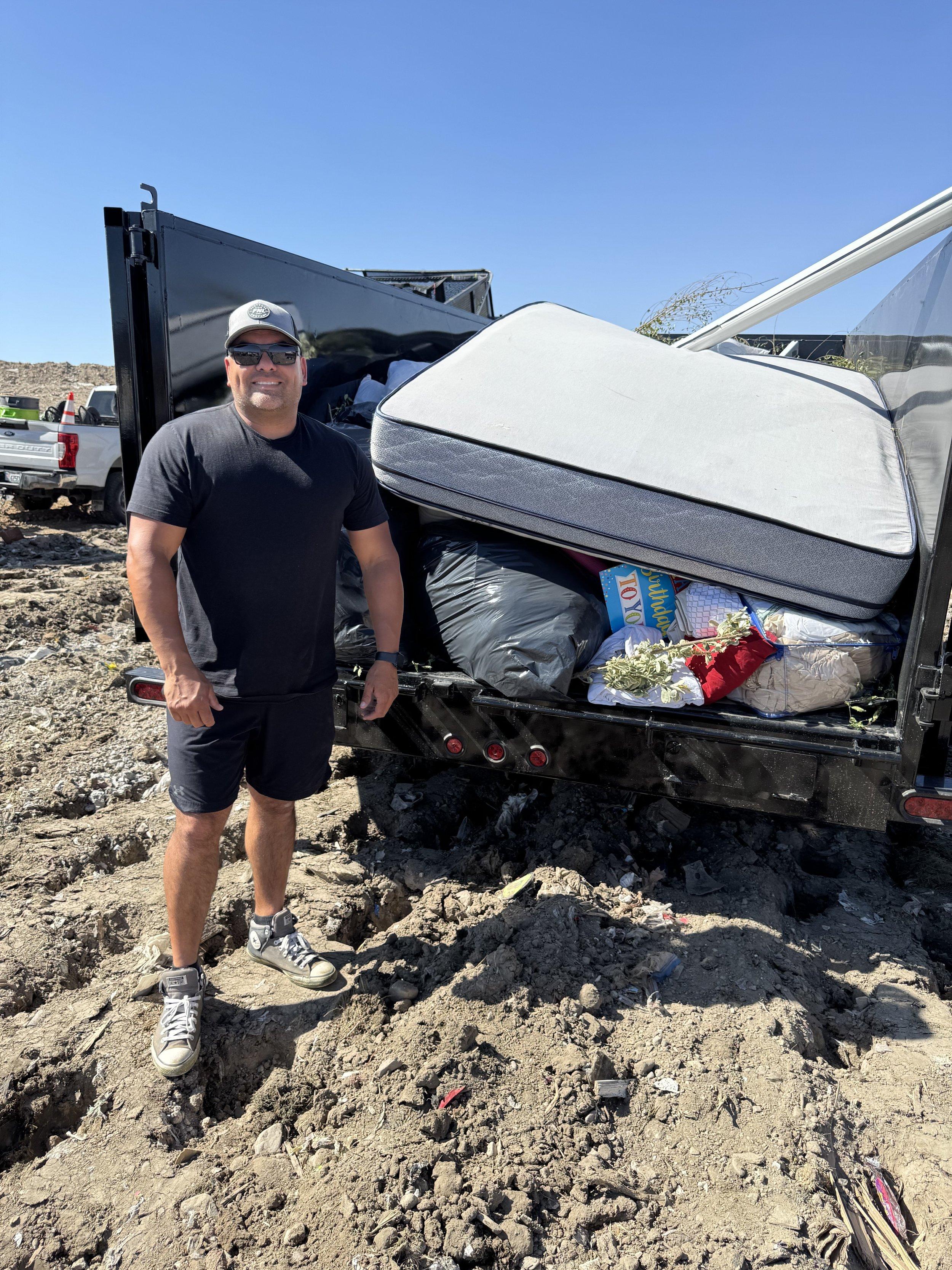 Loaded junk trailer during a Yolked haul-out in Utah